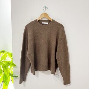 Zara Brown Fuzzy Sweater Size XL